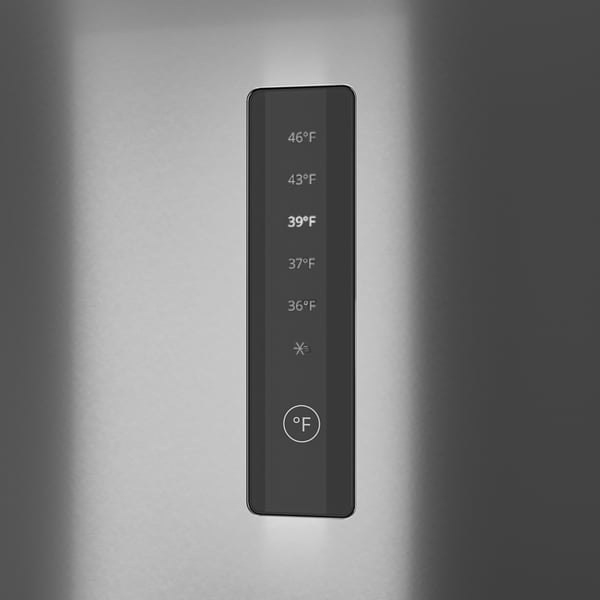 BERGSNÄS Réfrigérateur av congél inférieur, couleur inox, 11 cu.ft