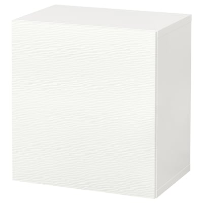 BESTÅ Agencement rangement mural, blanc/Laxviken blanc, 23 5/8x16 1/2x25 1/4 "