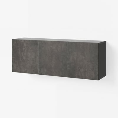 BESTÅ Agencement rangement mural, brun-noir/Kallviken effet béton, 70 7/8x16 1/2x25 1/4 "