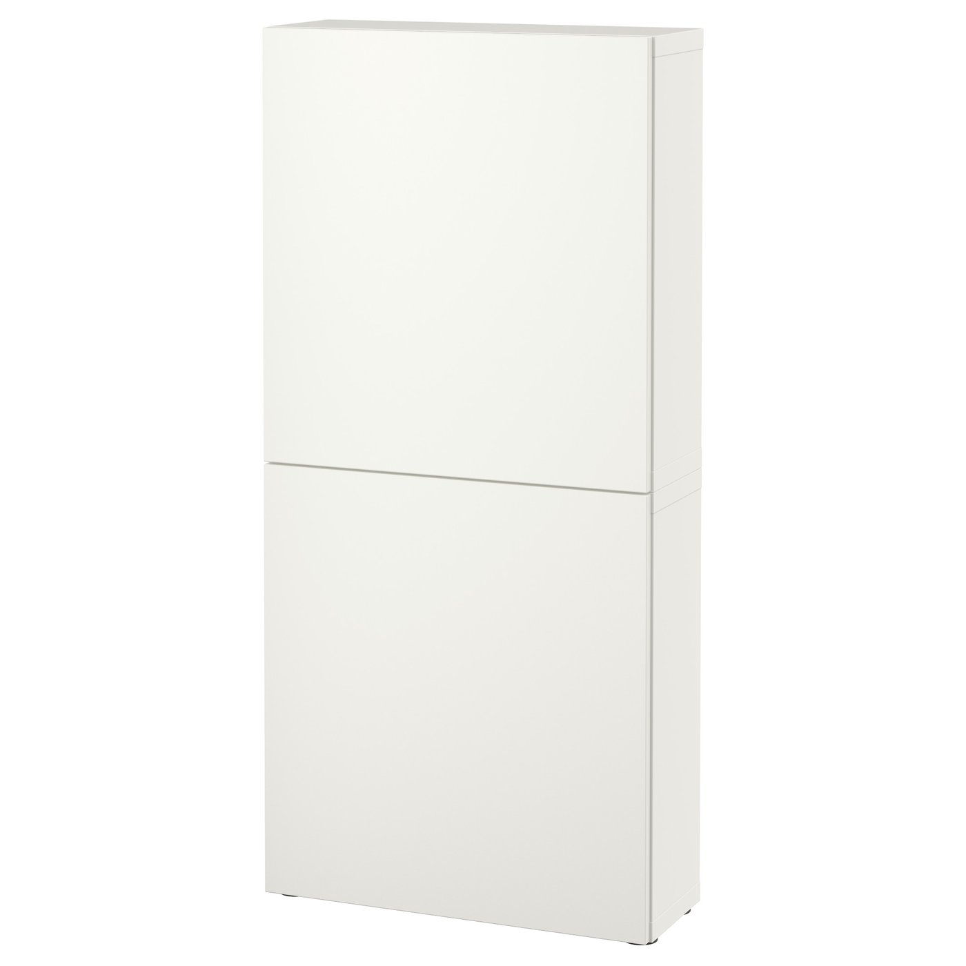 BESTÅ armoire murale 2 portes, blanc/Lappviken blanc, 60x22x128 cm (235