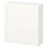 BESTÅ Étagère avec porte, blanc/Hanviken blanc, 23 5/8x8 5/8x25 1/4 "