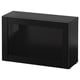 BESTÅ Étagère avec porte vitrée, brun-noir/Sindvik verre transparent brun-noir, 23 5/8x8 5/8x15 "