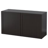 BESTÅ Étagère avec portes, brun-noir/Hanviken brun-noir, 47 1/4x16 1/2x25 1/4 "