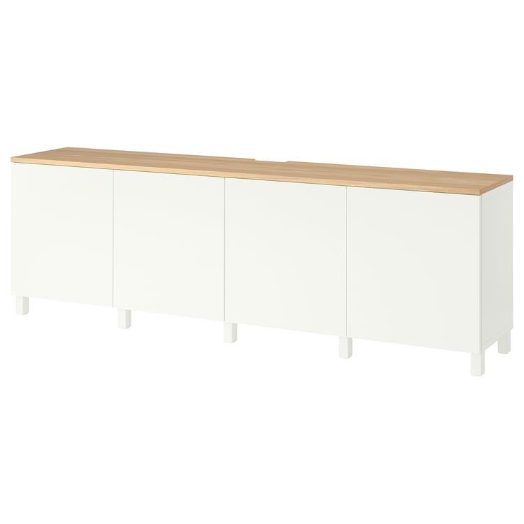 BESTÅ meuble télé avec portes, blanc/Lappviken/Stubbarp blanc ...