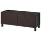 BESTÅ Meuble télé avec portes, brun-noir Hedeviken/Stubbarp/brun foncé chêne plaqué teinté, 47 1/4x16 1/2x18 7/8 "