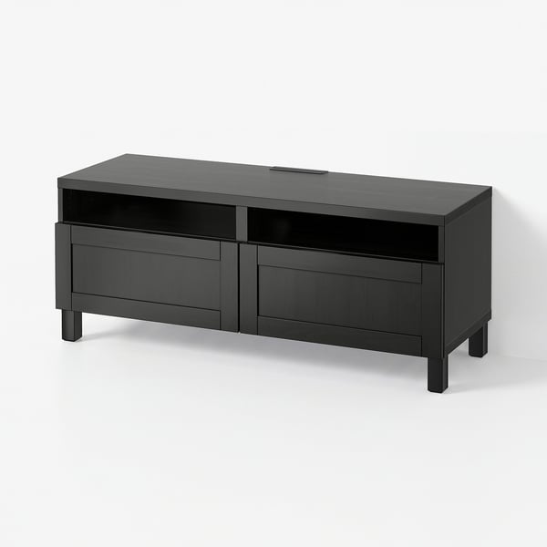 BESTÅ Meuble télé avec tiroirs, brun-noir/Hanviken/Stubbarp brun-noir, 47 1/4x16 1/2x18 7/8 "
