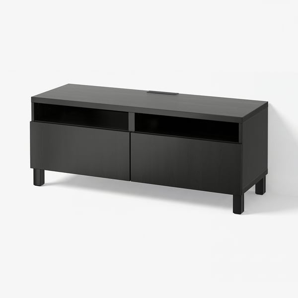 BESTÅ Meuble télé avec tiroirs, brun-noir/Lappviken/Stubbarp brun-noir, 47 1/4x16 1/2x18 7/8 "