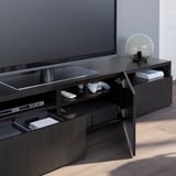 BESTÅ Meuble télé avec tiroirs et porte, brun-noir/Lappviken brun-noir, 70 7/8x16 1/2x15 3/8 "