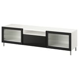 BESTÅ Meuble télé, blanc Selsviken/Ösarp/Fällsvik anthracite, 70 7/8x16 1/2x18 7/8 "