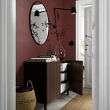 BESTÅ Rangement à portes, brun-noir Björköviken/Mejarp/brun chêne plaqué teinté, 47 1/4x16 1/2x29 1/8 "