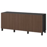 BESTÅ Rangement à portes, brun-noir Björköviken/Stubbarp/brun chêne plaqué teinté, 70 7/8x16 1/2x29 1/8 "