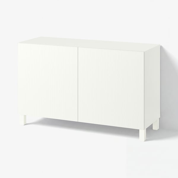 BESTÅ Rangement à portes, Förvaltare blanc/Stubbarp blanc, 47 1/4x16 1/2x29 1/8 "