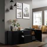 BESTÅ Rangement avec tiroirs, brun-noir/Hanviken brun-noir, 70 7/8x16 1/2x25 5/8 "