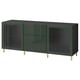 BESTÅ Rangement avec tiroirs, brun-noir Selsviken/Ösarp/vert olive foncé verre clair, 70 7/8x16 1/2x29 1/8 "