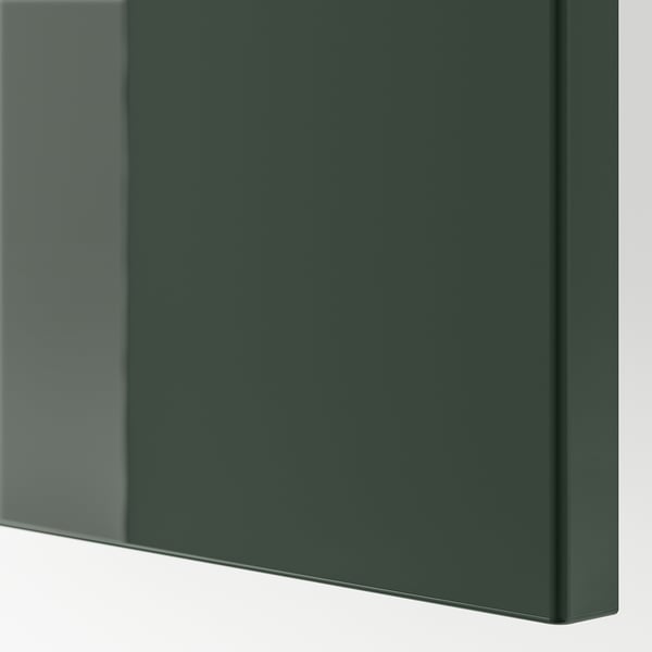 BESTÅ Rangement avec tiroirs, brun-noir Selsviken/Stubbarp/vert olive foncé verre clair, 70 7/8x16 1/2x29 1/8 "