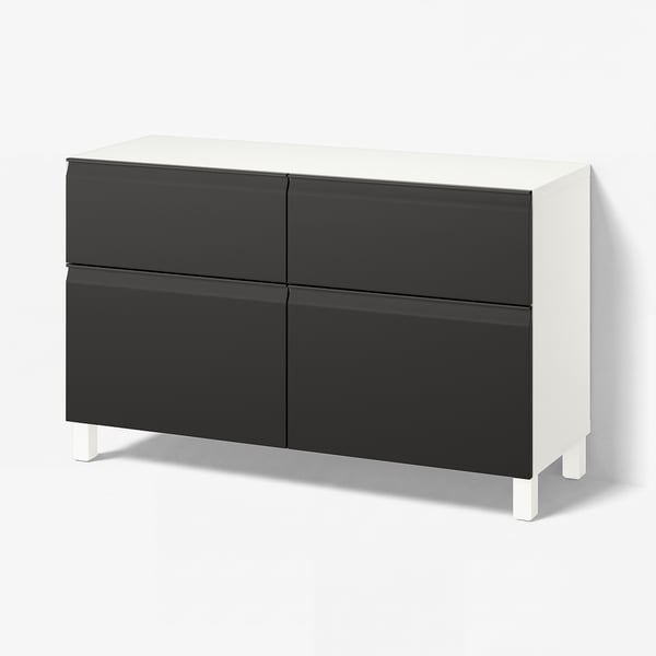 BESTÅ Rgt portes/tiroirs, blanc Hammarsmed/Stubbarp/anthracite, 47 1/4x16 1/2x29 1/8 "