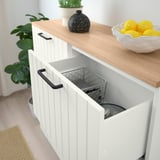 BESTÅ Rgt portes/tiroirs, blanc/Sutterviken/Kabbarp verre transparent blanc, 47 1/4x16 1/2x94 1/2 "