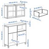 BESTÅ Rgt portes/tiroirs, brun-noir Lappviken/Sindvik/Stubbarp verre transparent brun-noir, 47 1/4x16 1/2x94 1/2 "