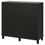 BESTÅ Rgt portes/tiroirs, brun-noir/Lappviken/Stubbarp brun-noir, 47 1/4x16 1/2x44 1/8 "