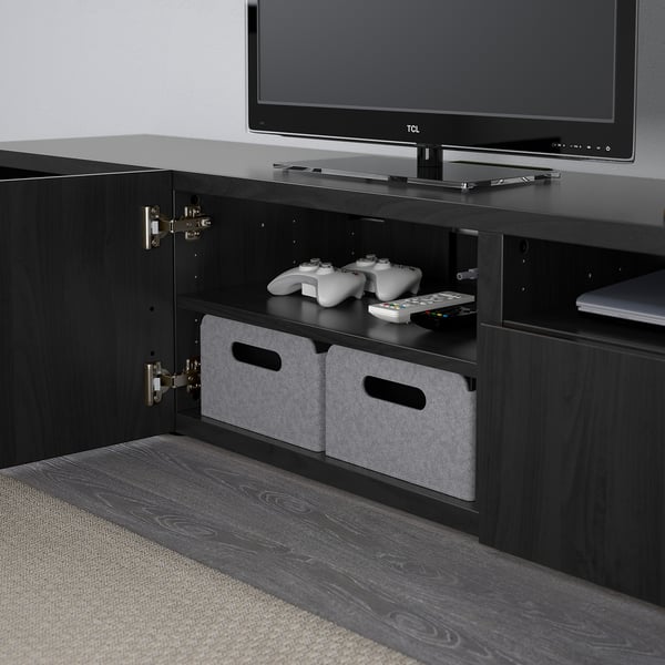 meuble t�l� ikea noir