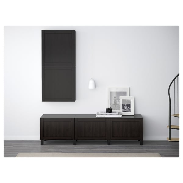 BESTÅ Armoire murale 2 portes Hanviken brunnoir IKEA