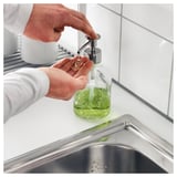 BESTÅENDE Distributeur à liquide vaisselle, verre clair, 11 oz