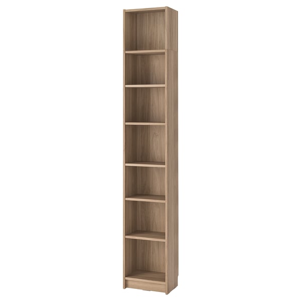BILLY Bibliothèque avec surmeuble, eff chêne, 15 3/4x11x93 1/4 "