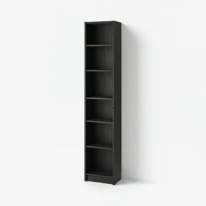 BILLY Bibliothèque, noir eff chêne, 15 3/4x11x79 1/2 "