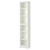 BILLY / OXBERG Bibliothèque avec porte vitrée, blanc/verre, 15 3/4x11 3/4x79 1/2 "