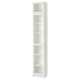 BILLY / OXBERG Bibliothèque avec porte vitrée, blanc/verre, 15 3/4x11 3/4x93 1/4 "