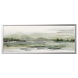 BJÖRKSTA Reproduction encadrée, nature verdoyante/couleur aluminium, 55x22 "