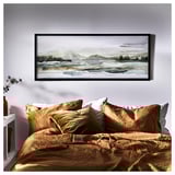 BJÖRKSTA Reproduction encadrée, nature verdoyante/noir, 55x22 "
