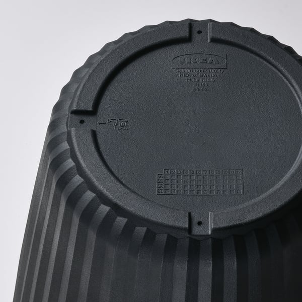 BJÖRNBAMBU Cache-pot, intérieur/extérieur gris foncé, 12 ½ "