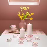 BLADFÅGEL Plat pour bougie, rose, 4 ¼ "