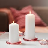 BLADFÅGEL Plat pour bougie, rose, 4 ¼ "