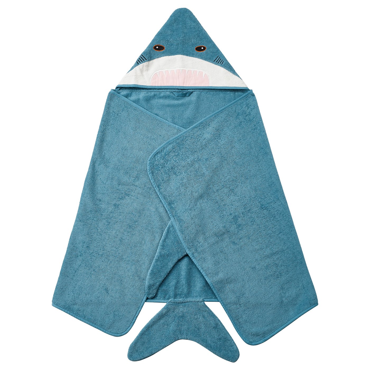 Spasilk Lot De 2 Serviettes De Bain Bébé à Capuche Dinosaure Bleu + 2 Gants - Tissu éponge 80% Coton, 20% Polyester