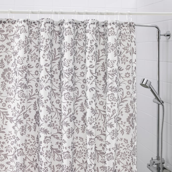 BLEKVIVA rideau de douche, blanc/gris, 180x180 cm (71x71") IKEA CA