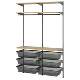 BOAXEL Agencement armoire-penderie, anthracite/chêne, 49 1/8x15 3/4x79 "