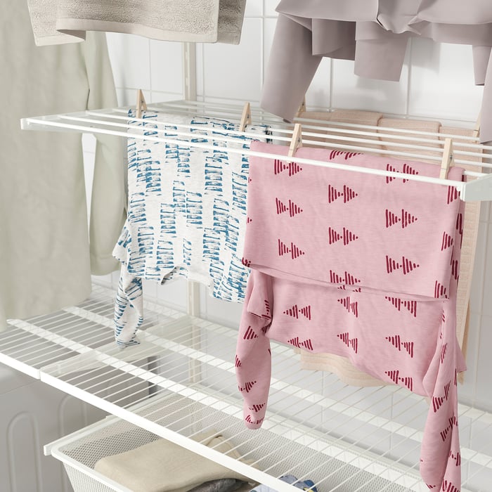 BOAXEL Rangement salle lavage, blanc, 165x40x201 cm (647/8x153/4x79