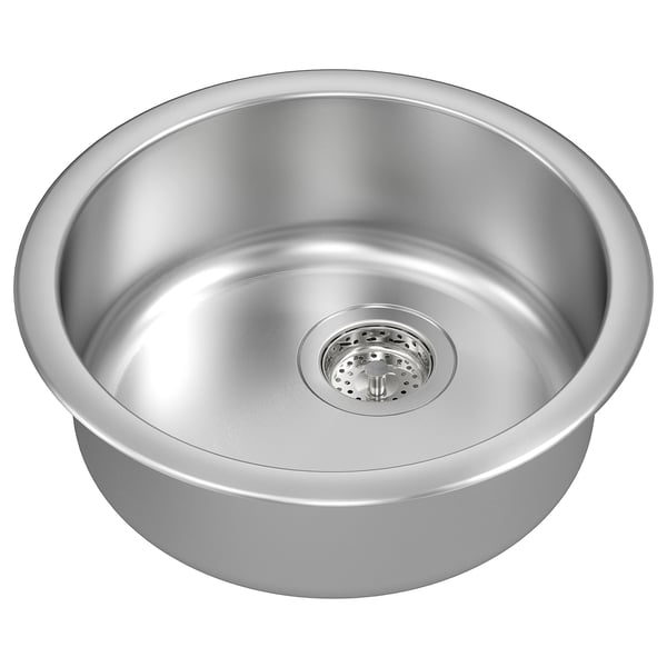 BOHOLMEN Évier à encastrer, 1 bac, acier inox, 17 3/4 "