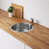BOHOLMEN Évier à encastrer, 1 bac, acier inox, 17 3/4 "