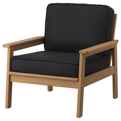 BONDHOLMEN Fauteuil, extérieur, brun/Järpön/Duvholmen anthracite