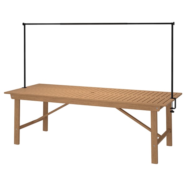 BONDHOLMEN / HELGEÖ Table avec barre décorative, extérieur brun/noir, 92 1/2 "