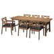 Option : BONDHOLMEN Table+6 chaises accoud, extérieur, brun/Järpön/Duvholmen anthracite