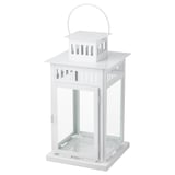 BORRBY Lanterne pour bougie bloc, intérieur/extérieur blanc, 17 ¼ "