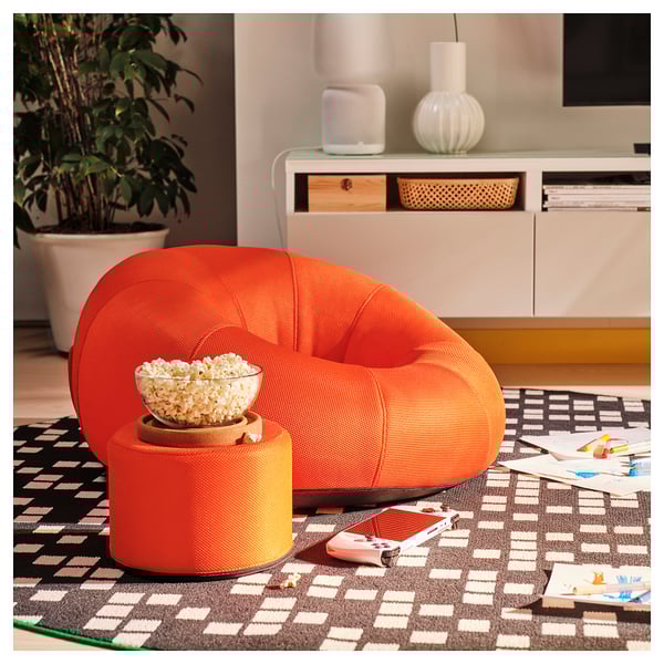 BRÄNNBOLL Fauteuil de jeu gonflable, orange vif