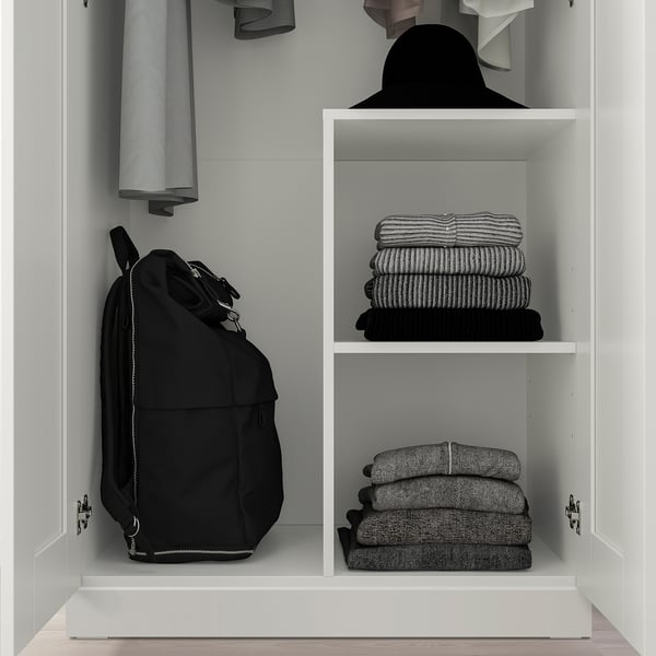 BRIMNES Armoire-penderie à 2 portes, blanc, 30 3/4x74 3/4 "
