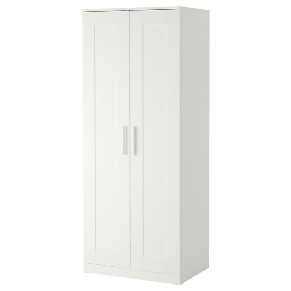 BRIMNES Armoire-penderie à 2 portes, blanc, 30 3/4x74 3/4 "