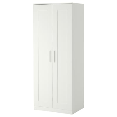 BRIMNES Armoire-penderie à 2 portes, blanc, 30 3/4x74 3/4 "