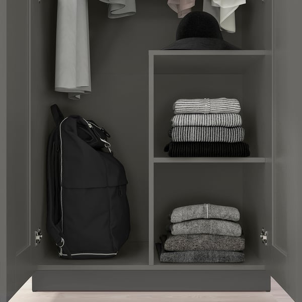 BRIMNES Armoire-penderie à 2 portes, gris, 30 3/4x74 3/4 "